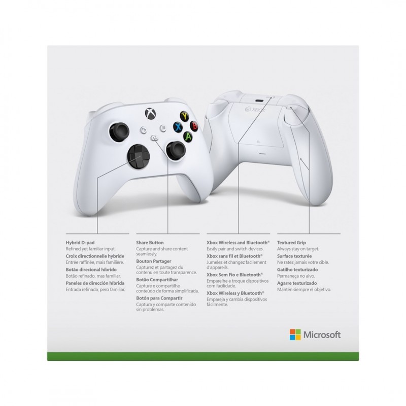 Microsoft Xbox Wireless Controller White Gamepad Xbox Series S,Xbox Series X,Xbox One,Xbox One S,Xbox One X Analogue /