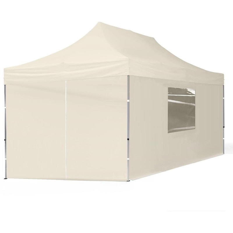 Pop Up Folding tent 3x4.5 m, with walls, Beige, X series, aluminum (canopy, pavilion, awning)