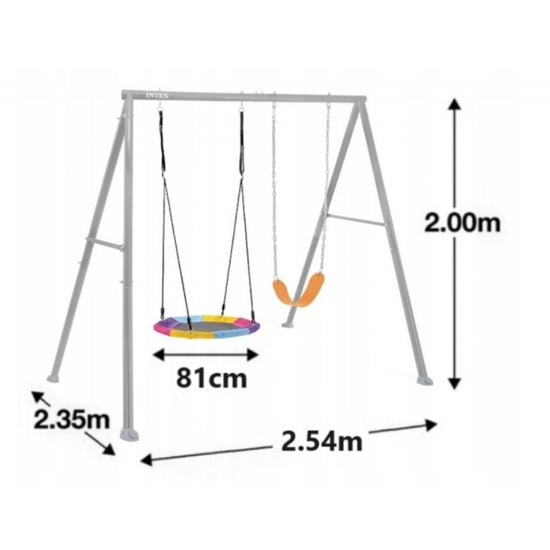 Kids Swing Set Stork nest (2 in 1) Ø 81 cm, Intex 44126