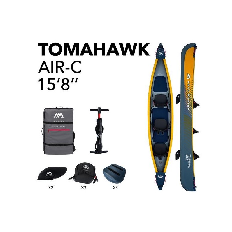 Two-seat inflatable kayak Aqua Marina Tomahawk 478x88 cm AIR-C (2023)