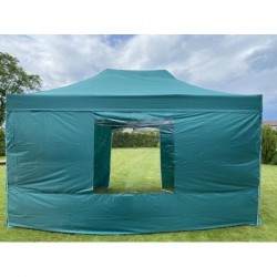 Pop Up Folding awning 3x4.5 m, with walls, Dark green, X series, aluminum (tent, pavilion, awning)