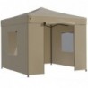 Pop Up Folding awning 2.92x2.92 m, with walls, Beige, H series, steel (tent, pavilion, awning)