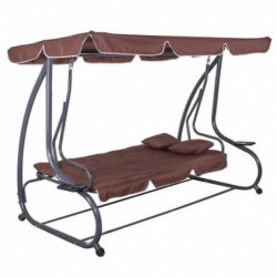 Garden swing 230x120x170 cm, 4-seat, brown