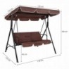 Garden swing 170x110x150 cm, 3-seat, brown