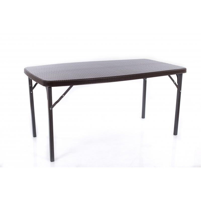 Folding table with a rattan design 152x84 cm