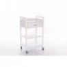 Salon trolley with 2 shelves and a scarf