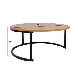 Coffee table BRITU D80xH35cm, light wood