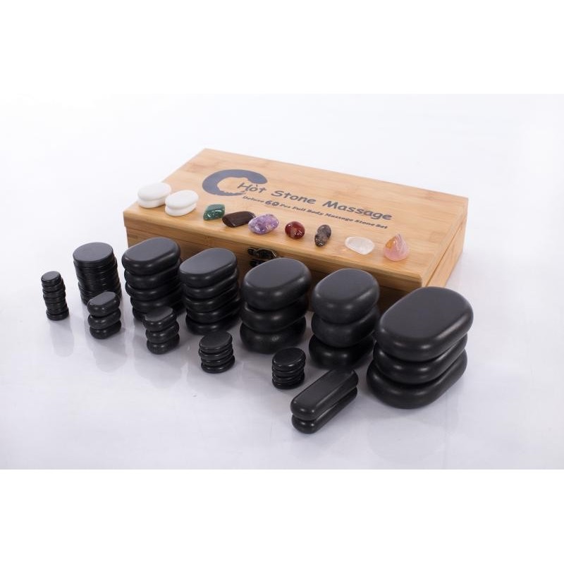 Hot Stone Therapy – Professional Set of 60 Stones.