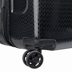 DELSEY SUITCASE TURENNE 55CM 4 DOUBLE WHEELS TROLLEY CASE BLACK