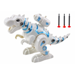 Robot Dinosaur with Dart Launcher Lights Sounds White