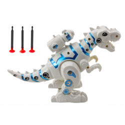 Robot Dinosaur with Dart Launcher Lights Sounds White