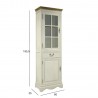 Display cabinet SAMIRA 60x35xH195,5cm, antique white natural
