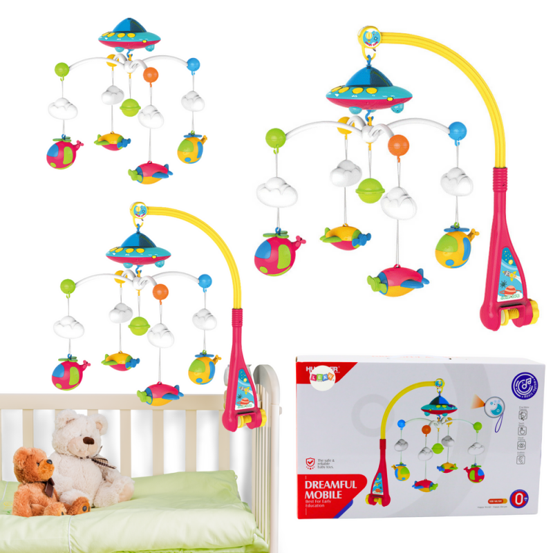 Crib Carousel for Baby Ufo Planes Projector 108 Melodies