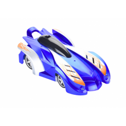 Sports car driving on the walls and ceiling with a blue laser