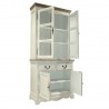 Display cabinet SAMIRA 85,5x39,5 31xH189,5cm, antique white natural