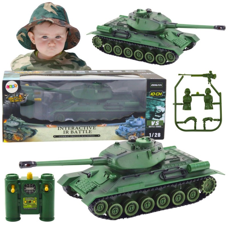 Remote Controlled Military Tank RC 1:28 Rotating Turret Green