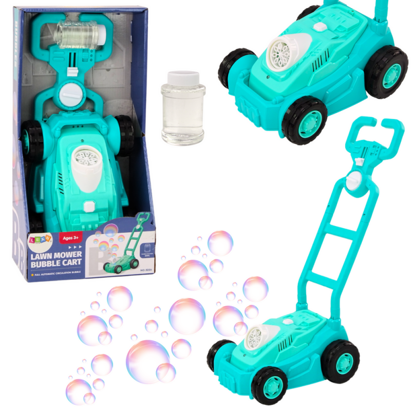 Bubble Machine Ride-on Lawn Mower with Handle Blue