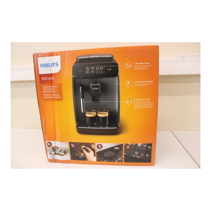 SALE OUT. Philips EP0820/00 Coffee maker, Black Philips Coffee Maker EP0820/00 Pump pressure 15 bar Built-in