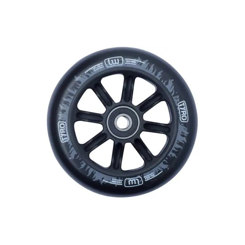 Longway Tyro Nylon Core Pro Scooter Wheel (100mm|Black/White Flame)