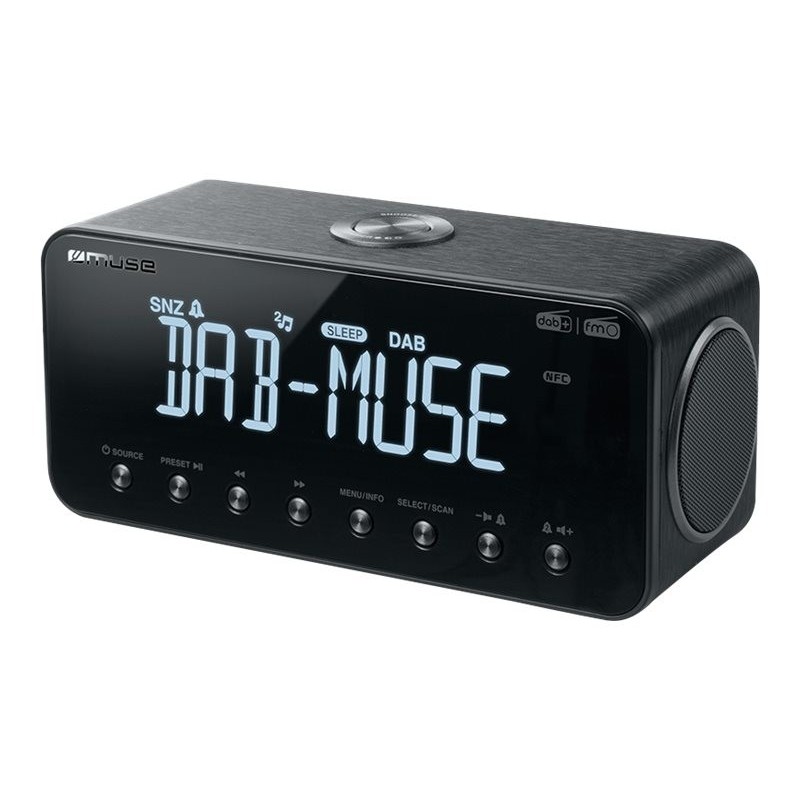 Muse DAB+/FM Clock Radio with Bluetooth M-196 DBT Alarm function NFC features AUX in Black