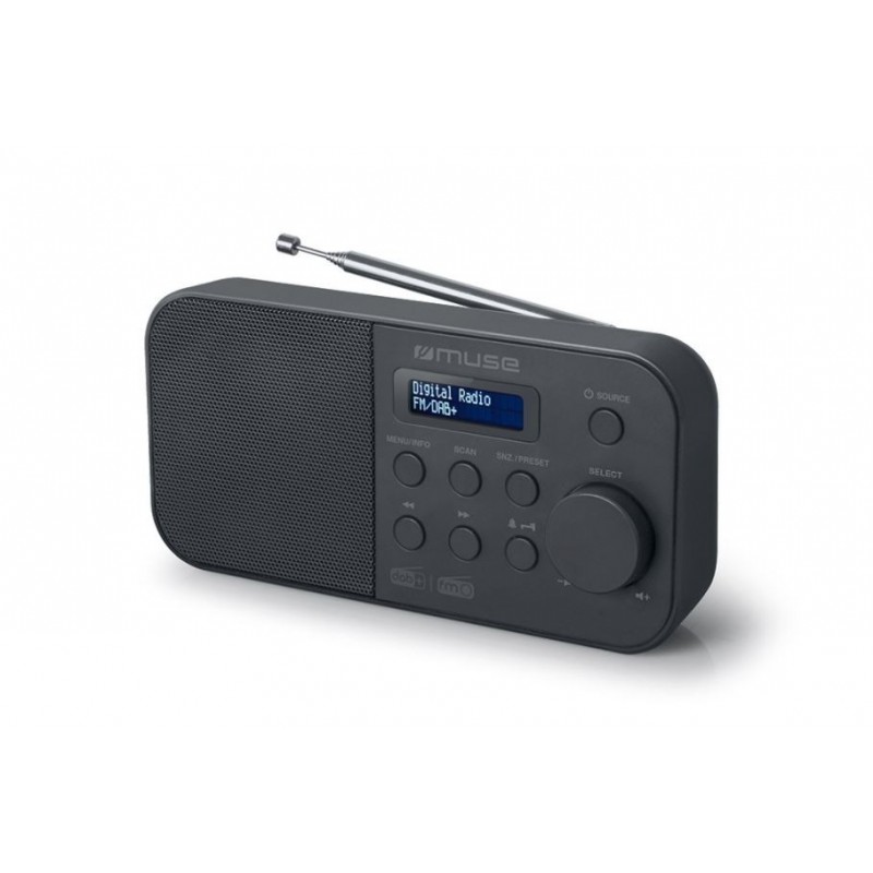 Muse Alarm function M-109DB Portable radio Black