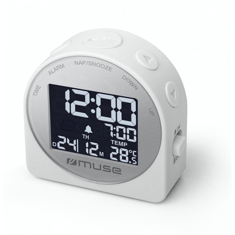 Muse Portable Travelling Alarm Clock M-09CW White