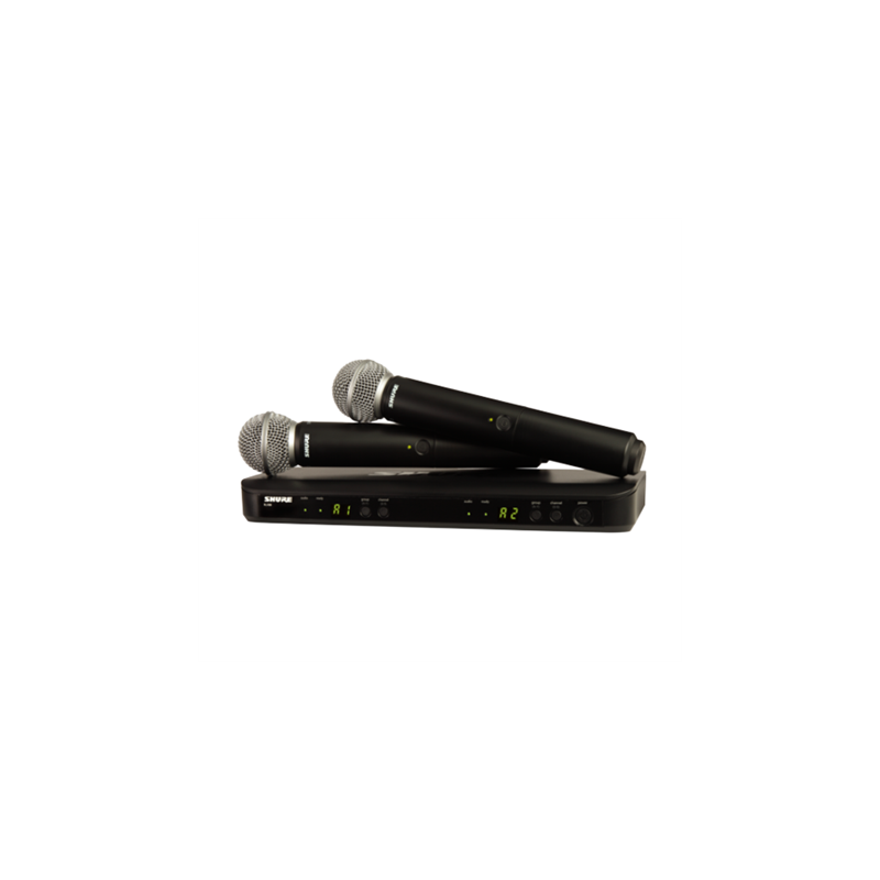 Shure Wireless Dual Vocal System with two SM58 BLX288E/SM58 Black Yes Wireless connection