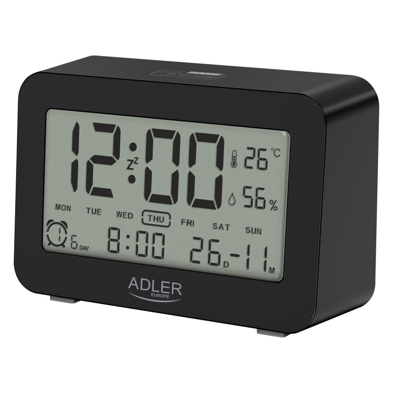 Adler Alarm Clock AD 1196b Alarm function Black