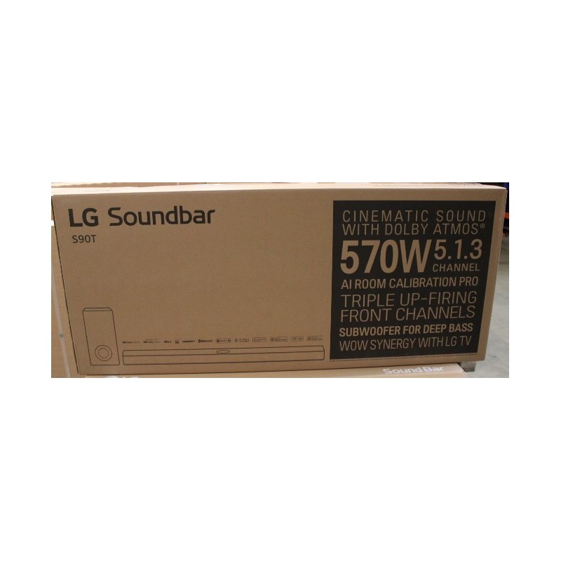 SALE OUT. LG Soundbar S90TY LG Soundbar with Dolby Atmos and 5.1.3 channels S90TY DAMAGED PACKAGING Bluetooth