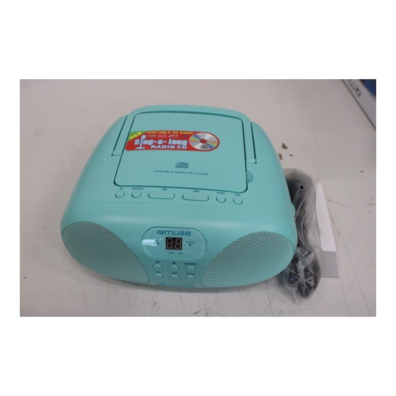 SALE OUT. Muse MD-203 KB Portable Sing-A-Long Radio CD Player, Blue Muse Portable Sing-A-Long Radio CD Player MD-203