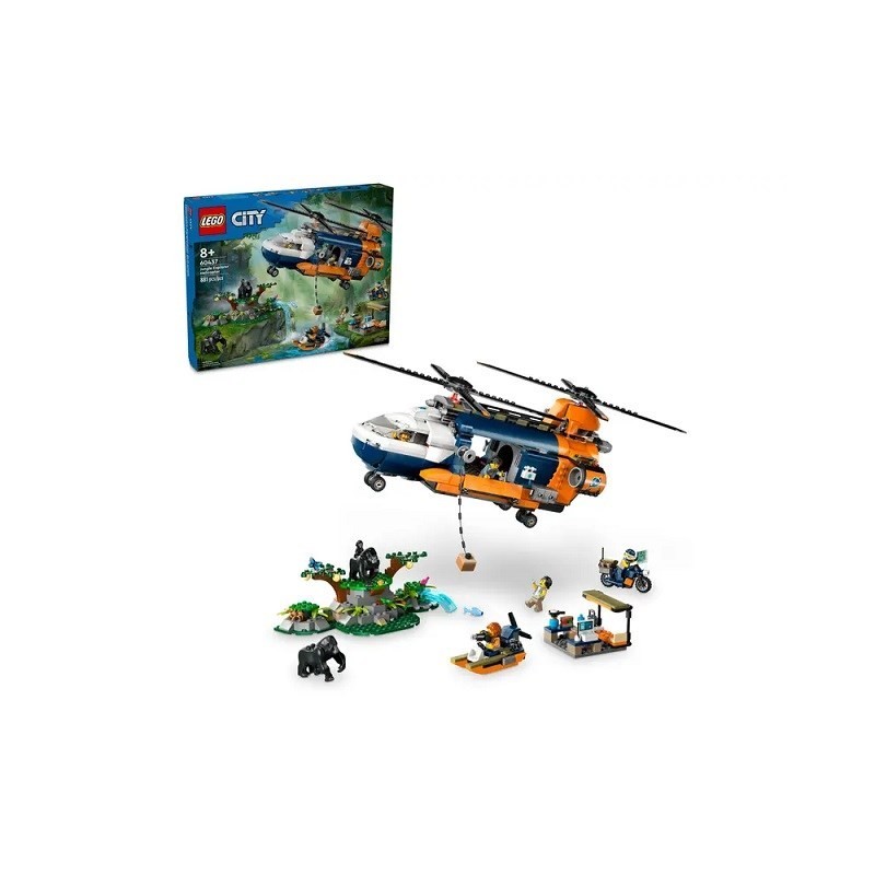 LEGO City 60437 Jungle explorer helicopter in base camp