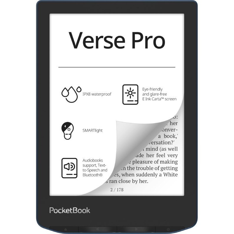 PocketBook Verse Pro e-book reader Touchscreen 16 GB Wi-Fi Black, Blue