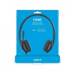 Logitech H340 USB Computer Headset Wired Head-band Office/Call center USB Type-A Black