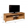 TV table CHICAGO NEW with 2-drawers, 140x40xH45cm, wood  oak veneer, color  natural