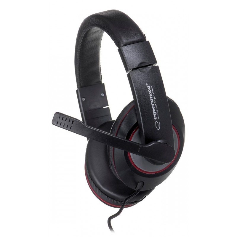 Esperanza EH118 headphones/headset Wired Head-band Calls/Music Black, Red