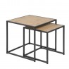 Придиванный столик SEAFORD 2шт, cтолешница  мебельная пластина с ламинированным покрытием, цвет  дуб, рама  металл, цвет