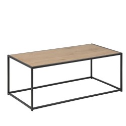 Придиванный столик SEAFORD 100x50xH40см, cтолешница  мебельная пластина с ламинированным покрытием, цвет  дуб, рама  мет