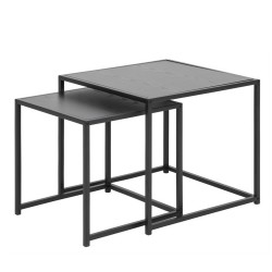 Придиванный столик SEAFORD 2шт, cтолешница  меламин, цвет  серый, рама  чёрный металл