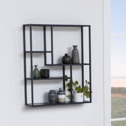 Wall shelf SEAFORD 75x20xH91cm, black