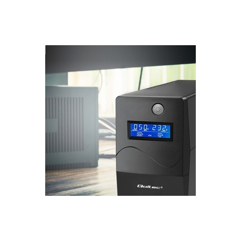 Qoltec Monolith uninterruptible power supply (UPS) Double-conversion (Online) 0.45 kVA 240 W 2 AC outlet(s)