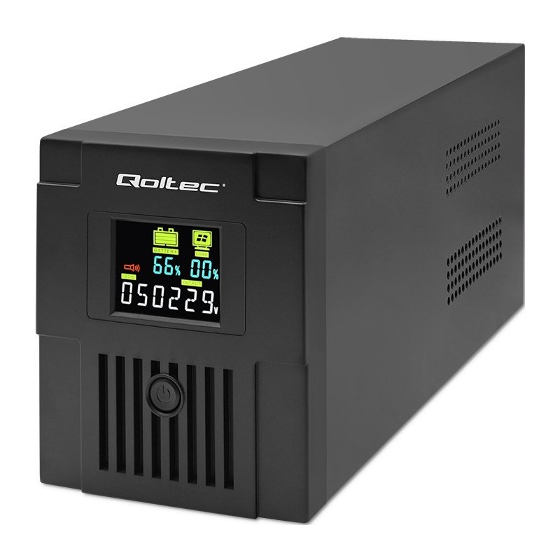 Qoltec 53770 uninterruptible power supply (UPS) Line-Interactive 1.5 kVA 900 W 2 AC outlet(s)