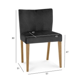 Chair TURIN dark grey light oak