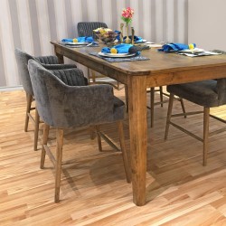 Барный стол THOMAS 180x100xH92см, столешница  античные дыры на поверхности, дерево  берёза, обработка  лакированный