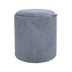 Ottoman  table HIRO D39xH44cm, grey, with storage and tray