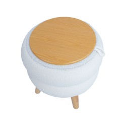 Ottoman  table HANA D40xH41cm, white, with storage