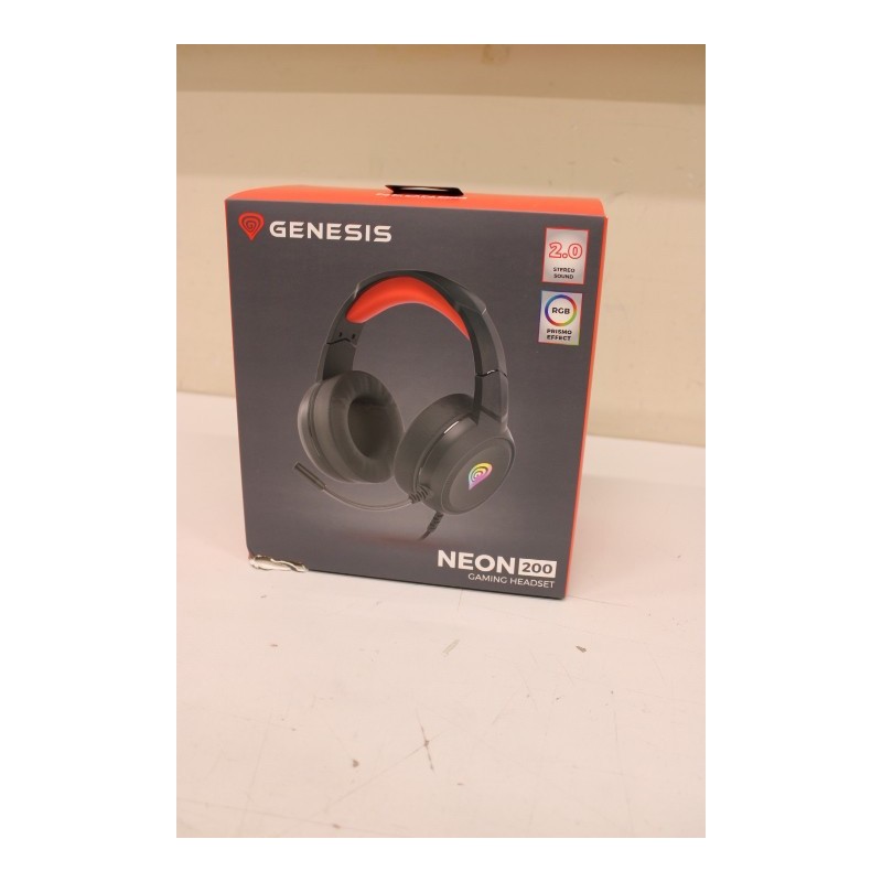 SALE OUT. GENESIS Neon 200 Gaming Headset, On-Ear, Wired, Microphone, Black Genesis Gaming Headset Neon 200 |