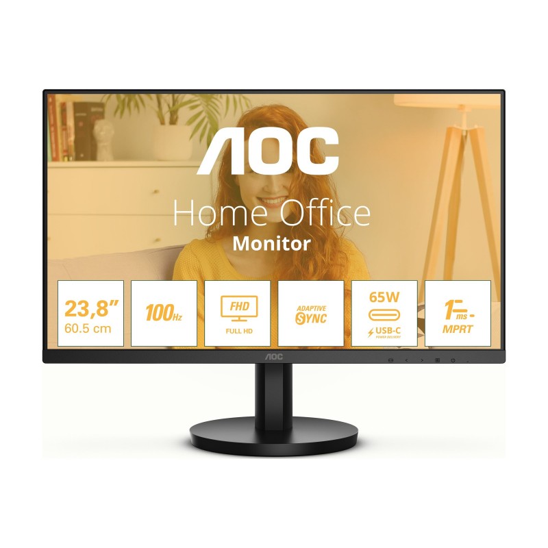 AOC 24B3CA2 23.8 " IPS FHD 100 Hz 1 ms 1920 x 1080 pixels 250 cd/mu00b2 HDMI ports quantity 1 Black