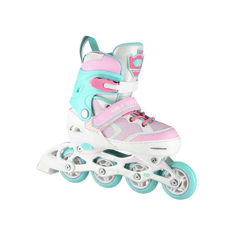 NA14198 WHITE-TURQUOISE SIZE L(39-42)  IN-LINE SKATES NILS EXTREME