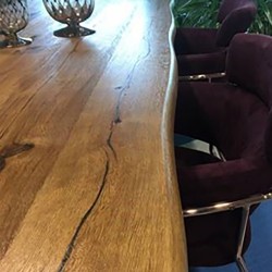 Обеденный стол ROTTERDAM 220x100xH75см, столешница  мебельная доска натуральном рустикальном шпоном дуба
