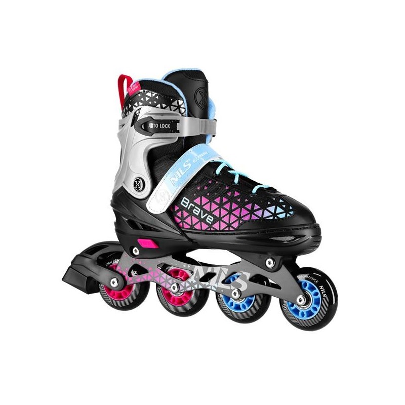 NH18190A IN-LINE SKATES/HOCKEY ICE SKATES SET 4IN1 BRAVE PINK SIZE S(29-33) NILS EXTREME